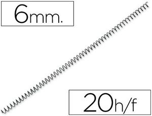 Espiral Metalico Yosan Negro Paso 64 5:1 6 mm Calibre 1,00 mm