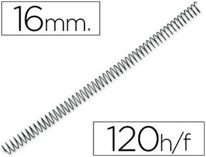 Espiral Metalico Yosan Negro Paso 64 5:1 16 mm Calibre 1,20 mm
