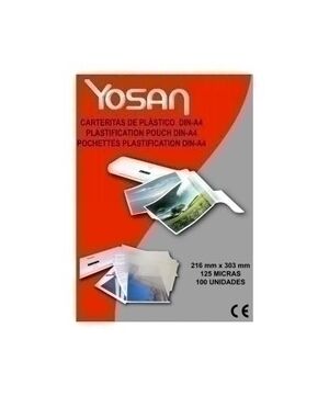 Funda Plastificar Yosan 216X303 (A4) 125Μ Paquete de 100