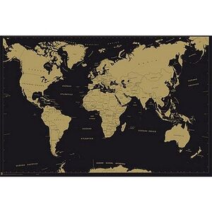 Poster Mapa Mundo Es Politico Metalizado - Deco