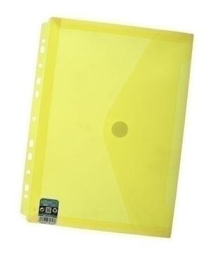 Dosier Sobre Office Box Fuelle Pp Velcro A4+ Multitaladro Amarillo Transparente