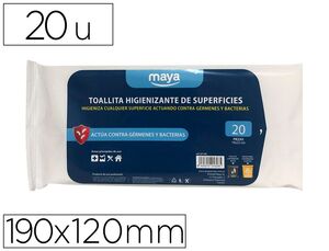Toallita Desinfectante para Superficies 190 X 120 mm Pack 20 Unidades