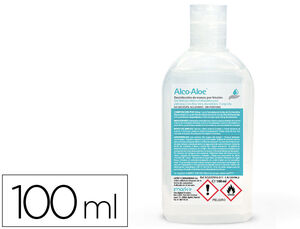 Gel Hidroalcoholico Alco Aloe para Manos Limpia y Desinfecta Bote Dosificador de 100 Ml