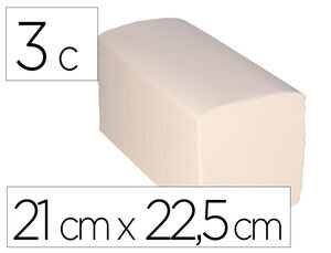 Toalla Secamanos Bunzl Greensource Hidrosoluble Celulosa Blanco Plegado en V 3 Capas 21X22,5 cm Caja de 15