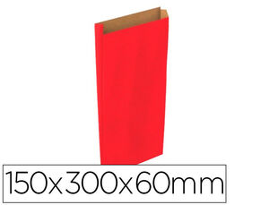 Sobre Papel Basika Kraft Rojo con Fuelle S 150X300X60 mm Paquete de 25 Unidades
