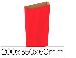 Sobre Papel Basika Kraft Rojo con Fuelle M 200X350X60 mm Paquete de 25 Unidades
