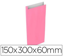 Sobre Papel Basika Celulosa Rosa con Fuelle S 150X300X60 mm Paquete de 25 Unidades