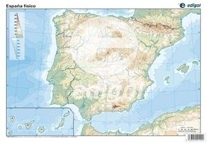 Mapa Color Mudo España Fisica