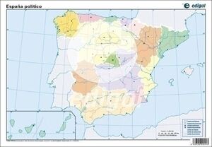 Mapa Color Mudo España Politico
