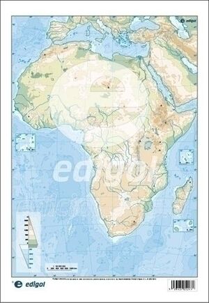Mapa Color Mudo Africa Fisico