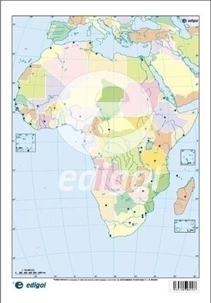 Mapa Color Mudo Africa Politico