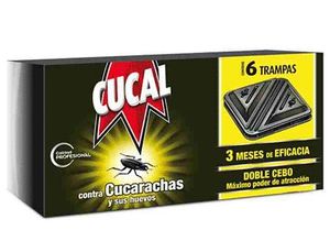 Trampa de Cucarachas Cucal Contra Cucarachas y Huevos Doble Cebo 3 Meses de Eficacia Pack de 6 Tramp