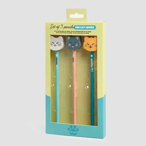 Set 3 Lapices Mr Wonderful For Cats Lovers