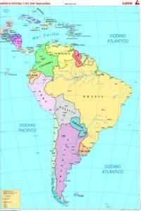 Mapa Mural América Central-Sur (Físico/político) (1285X915 Mm)