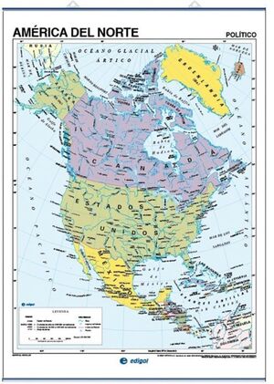 Mapa Mural América Norte (Físico/político) (1285X915 Mm)