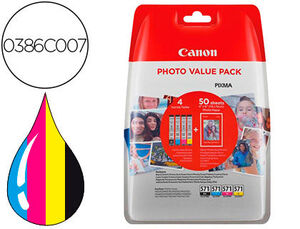 Consumibles Canon Cli-571 C/ M/y/bk Bl +Papel50H 10X15