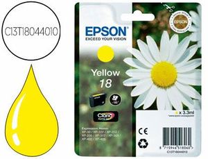 Ink-Jet Epson T18 Amarillo Expression Home Xp-102 Xp-205 Xp-305 Xp-405 Capaciidad 180 Pag