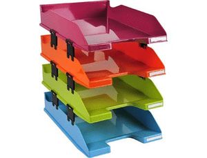 Bandeja Sobremesa Exacompta Plastico Arlequin Set de 4 Unidades Colores Surtidos 346X254X243 mm