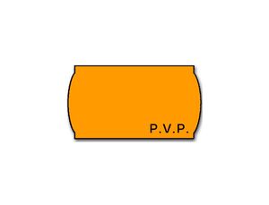 Etiquetas Meto Onduladas 26 X 12 mm Fluor Naranja Pvp Adh 2 Rollo 1500 Etiquetas Troqueladas para Etiquetadora Tovel