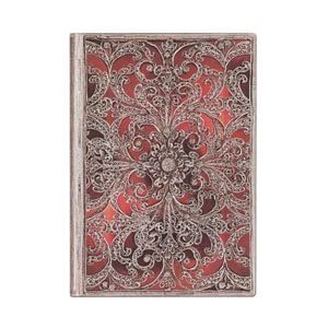 Cuaderno Paperblanks Liso Midi T/b Flexi Granate Colección Filigrana Plateada