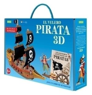Puzle 3D y Libro Sassi Manolito Books el Velero Pirata 3D 76 Piezas (+6 Años)