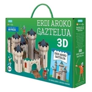 Puzle 3D y Libro Sassi Manolito Books Erdi Aroko Gaztelua 3D - Euskera 89 Piezas (+6 Años)