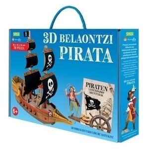 Puzle 3D y Libro Sassi Manolito Books Pirata Ontzia 3D - Euskera 76 Piezas (+6 Años)