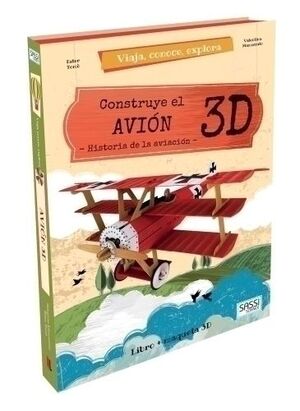 Puzle 3D y Libro Sassi Manolito Books Construye el Avion 3D 34 Piezas (+6 Años)