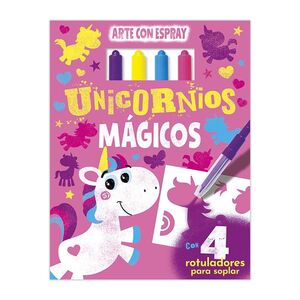 Libro Educativo Imagiland Arte con Espray Unicornios Mágicos