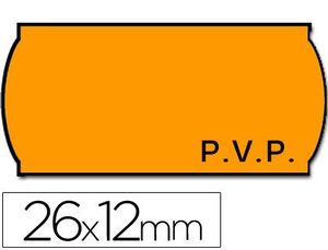 Etiquetas Meto Onduladas 26 X 12 mm Pvp Fn. Adh 2 -Fluor Naranja -Rollo 1500 Etiquetas