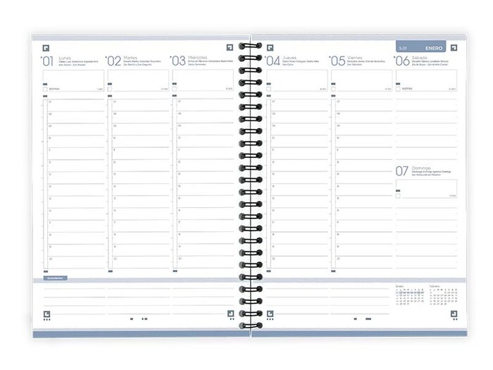 Agenda anual 2024 Oxford A5 My Fab' semana vista - varios modelos